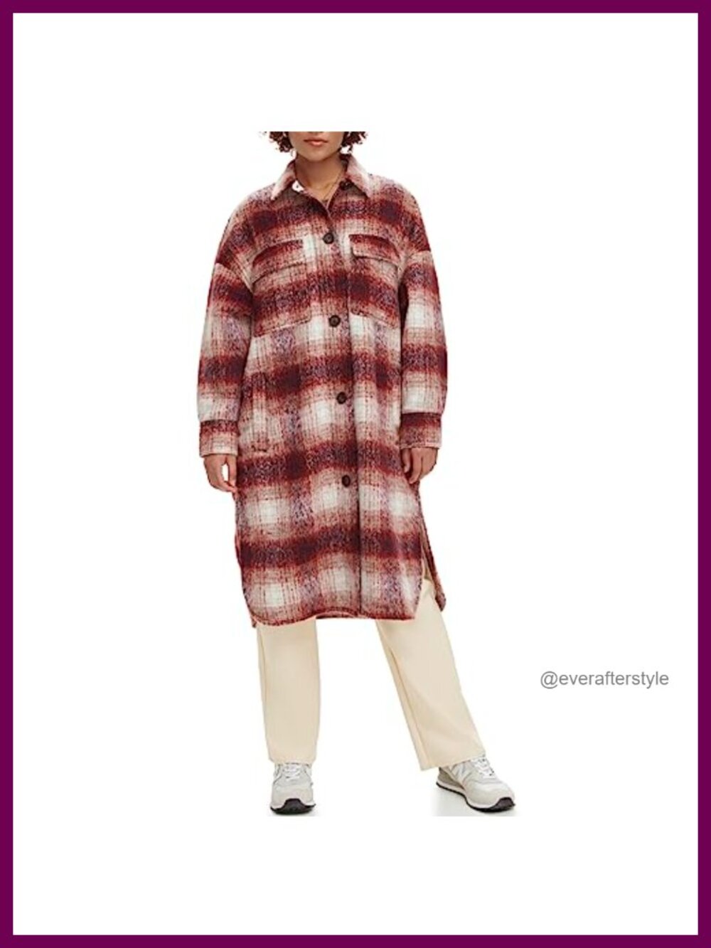 Levi's Women's Long Plaid Flannel Shirt Jacket